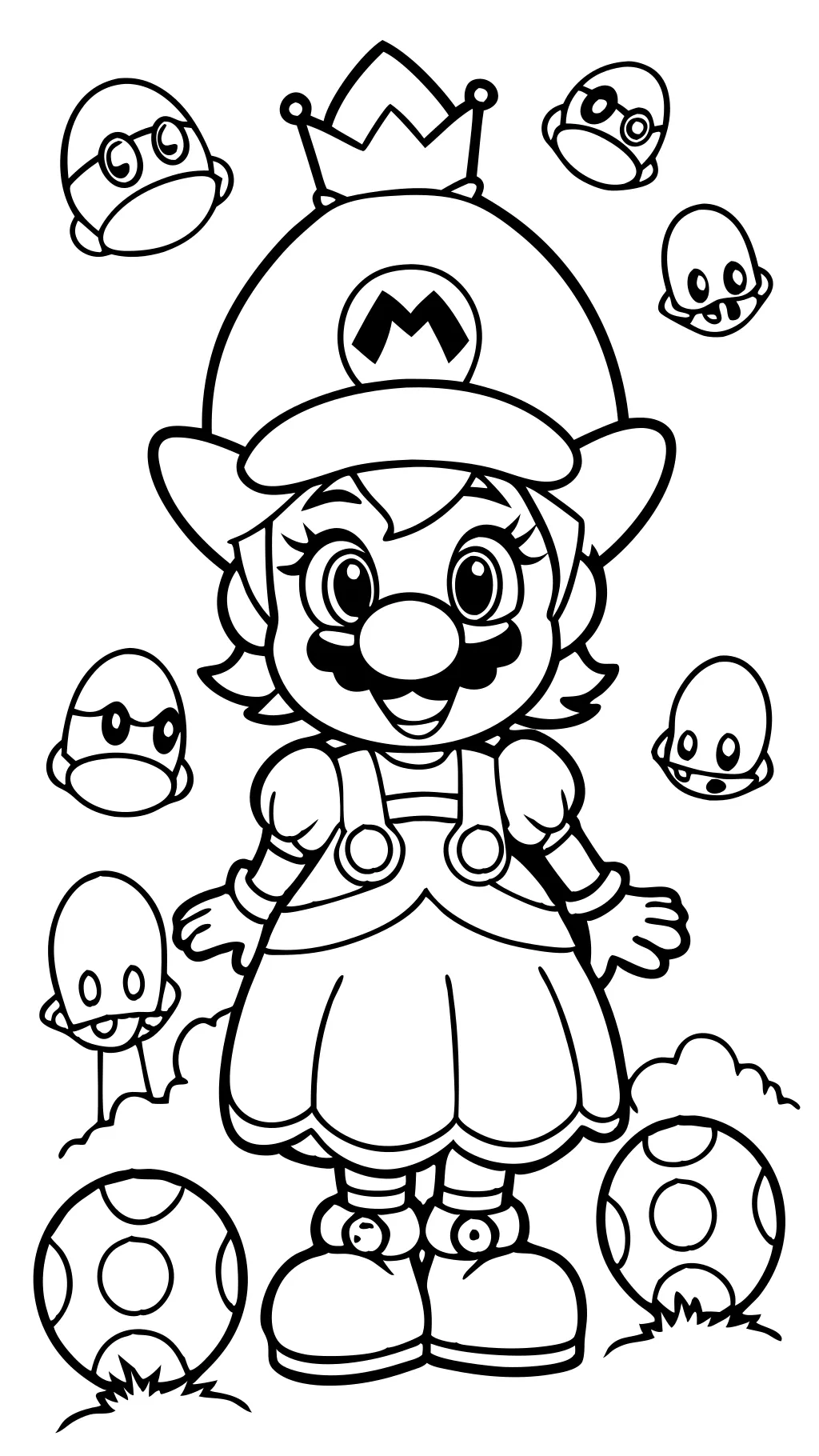 peach mario coloring pages